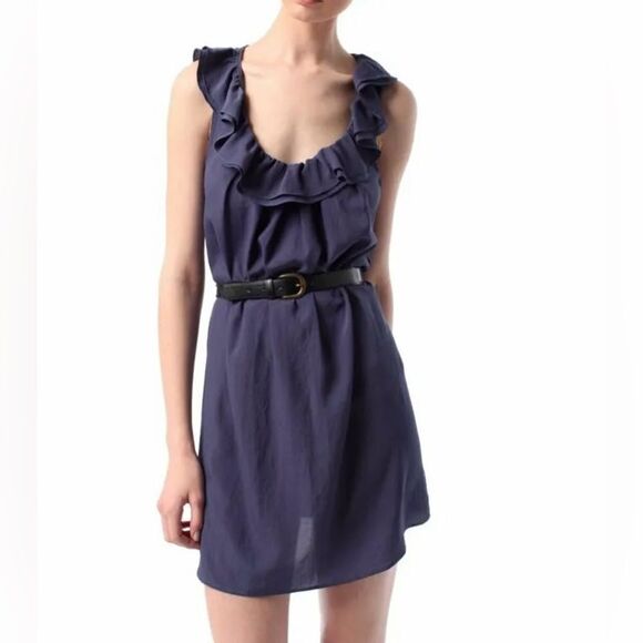 Urban Outfitters Pins & Needles Blue Ruffle Neck Sleeveless Mini Dress. Small. - Picture 1 of 8